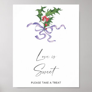 Watercolor winter - Love is sweet take a treat Poster
