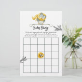 Watercolor Winter Owl Christmas Baby Shower Bingo (Standing Front)