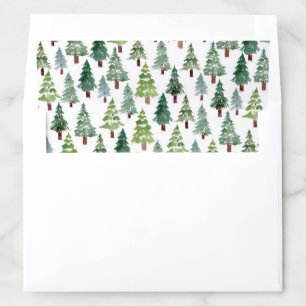 Watercolor Winter Pine Forest Envelope Liner