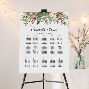 Watercolor Winter Poinsettia & Green Pine Tree Foam Board