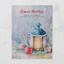 Watercolor Winter Scene Holidays Company Business  Holiday Postcard