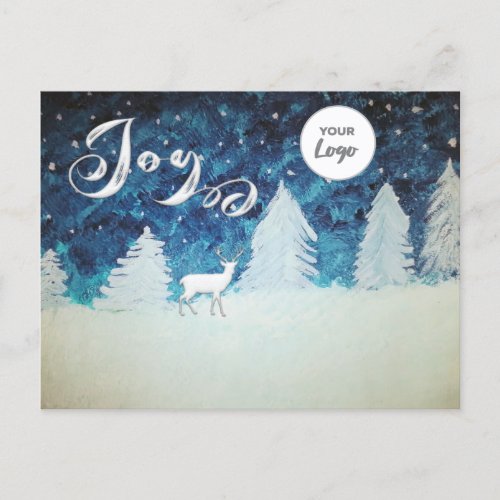 Watercolor Winter scene Joy corporate logo Holiday
