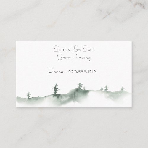 Watercolor Winter Scenery Business Card