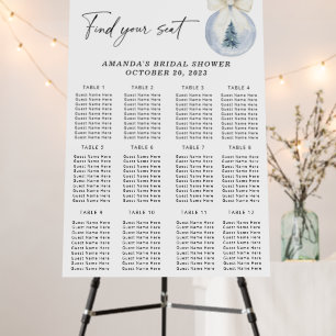 Watercolor winter seating chart foam board