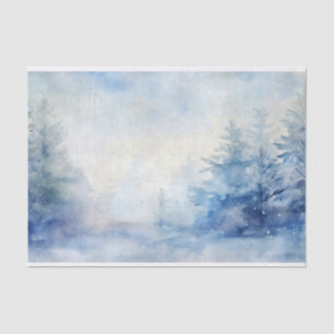 Watercolor Winter Snow in Shades of Blue No. 1 Tissue Paper