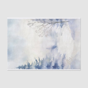 Watercolor Winter Snow in Shades of Blue No. 2 Tissue Paper