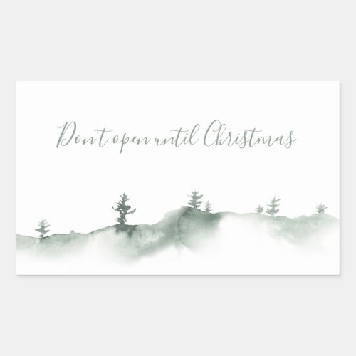 Watercolor Winter Snow Scene Rectangle Stickers