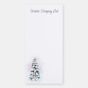 Watercolor Winter Tree  Magnetic Notepad