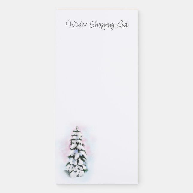 Watercolor Winter Tree  Magnetic Notepad (Front)