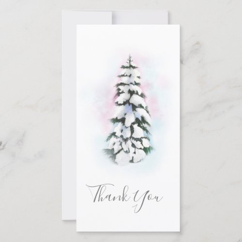 Watercolor Winter Tree Thank You Card