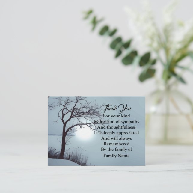 Watercolor Winter Tree Thank You Note Card (Standing Front)