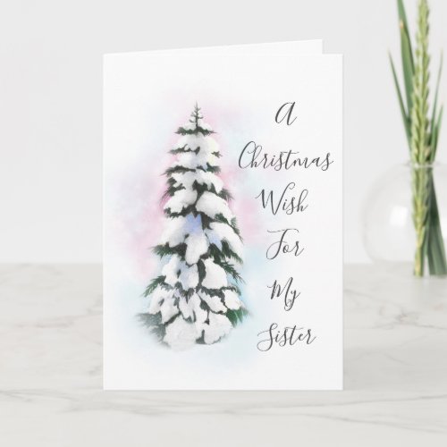 Watercolor Winter Tree Vignette Card