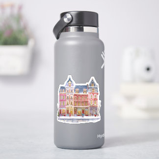 Watercolor Winter Village Christmas Town Sticker