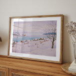 Watercolor Winter Village in Snow Christmas  Poster<br><div class="desc">Winter Village in Snow Christmas Poster</div>