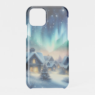 Watercolor Winter Village Snowy Christmas iPhone 11 Pro Case