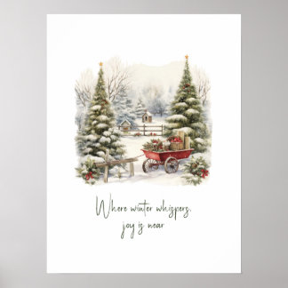 Watercolor Winter Whispers Inspirational Art Print
