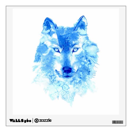 Watercolor Winter Wolf Wall Decal
