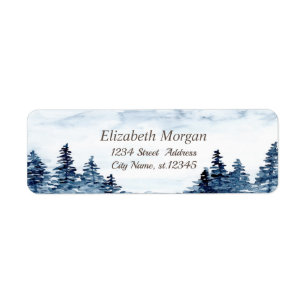 Watercolor Winter Wonderland,Forest Label
