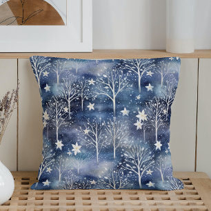 Watercolor Winter Wonderland Throw Pillow