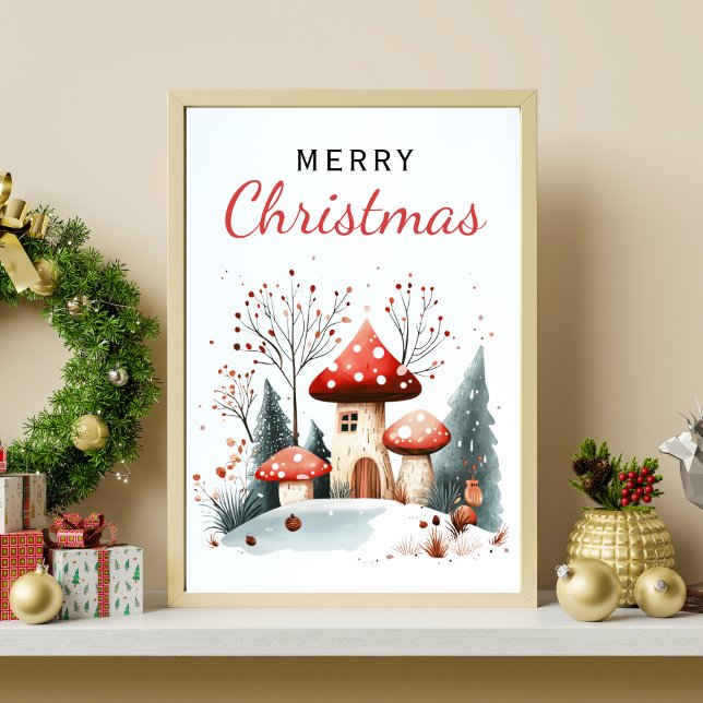 Watercolor Winter Woodland Merry Christmas Poster (Creator Uploaded)