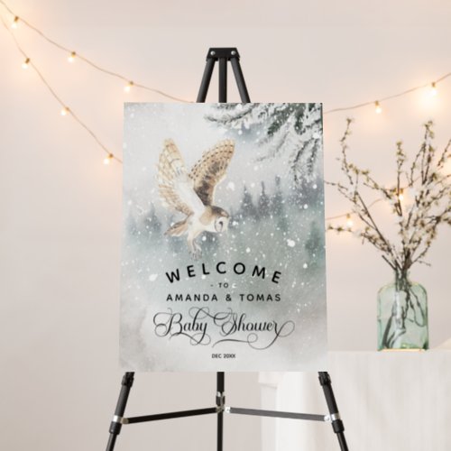 Watercolor winter woodland modern Baby Shower Foam Board