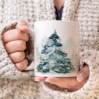 Watercolor Winter Woodland Tree Coffee Mug by SugSpc_Invitations at Zazzle