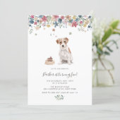 Watercolor Wire Haired Jack Russell Birthday Party Invitation (Standing Front)