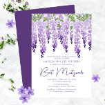 Watercolor Wisteria | Bat Mitzvah Invitation<br><div class="desc">Watercolor Wisteria | Bat Mitzvah Invitation This design features elegant watercolor wisteria flowers in soft lavender and purple with green leaves on a white background with your Bat Mitzvah Invitation information below. Personalize by editing the text in the text boxes. Designed for you by Evco Studio www.zazzle.com/store/evcostudio</div>
