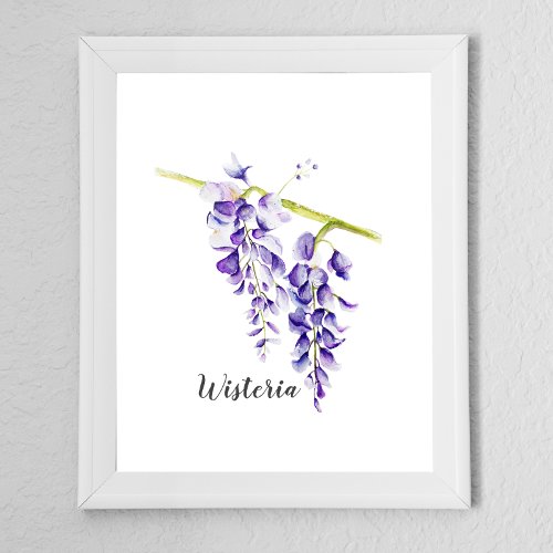 Watercolor Wisteria Botanical Poster