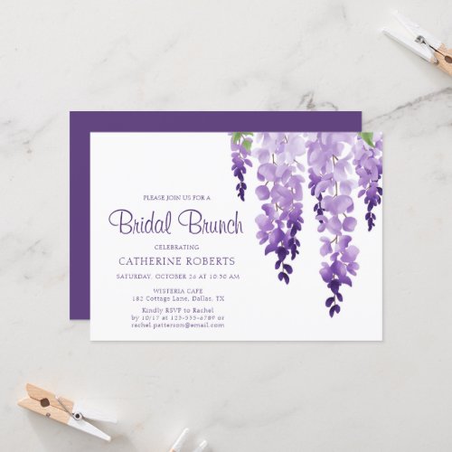 Watercolor Wisteria  Bridal Brunch Invitation