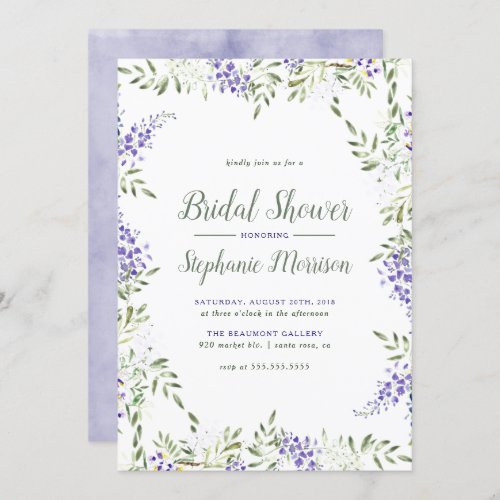 Watercolor Wisteria Bridal Shower Invitation