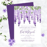 Watercolor Wisteria Corporate Logo | Bat Mitzvah Invitation<br><div class="desc">This design features elegant watercolor wisteria flowers in soft lavender and purple with green leaves on a white background with your Bat Mitzvah Invitation information below. Personalize by editing the text in the text boxes. Add your corporate logo on the reverse. Designed for you by Evco Studio www.zazzle.com/store/evcostudio #batmitzvah #invite...</div>