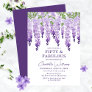 Watercolor Wisteria Fifty & Fabulous Floral Chic Invitation