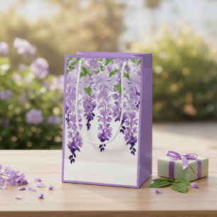 Watercolor Wisteria Floral Small Gift Bag
