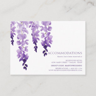 Watercolor Wisteria Hotel Accommodation Enclosure Card