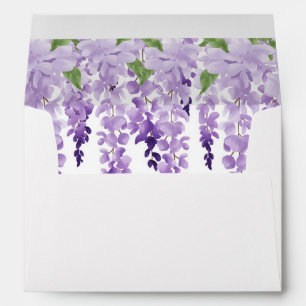 Watercolor Wisteria Lavender Purple Wedding Envelope
