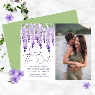 Watercolor Wisteria Lilac Wedding Photo