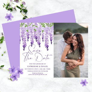 Watercolor Wisteria Lilac Wedding Photo