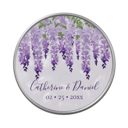 Watercolor Wisteria Personalized Name | Wedding Candy Tin