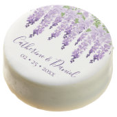 Watercolor Wisteria Personalized Name | Wedding Chocolate Covered Oreo (Angled)
