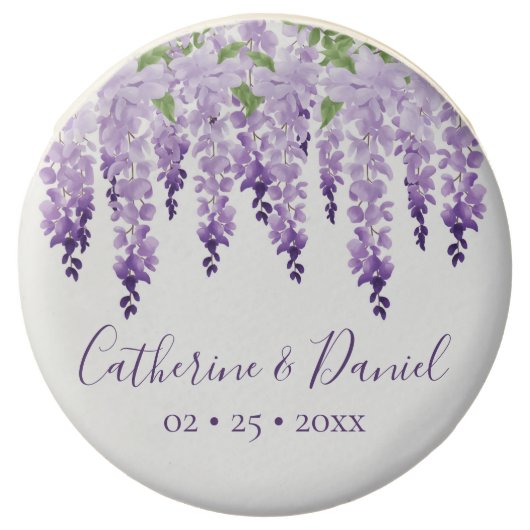 Watercolor Wisteria Personalized Name | Wedding Chocolate Covered Oreo (Front)