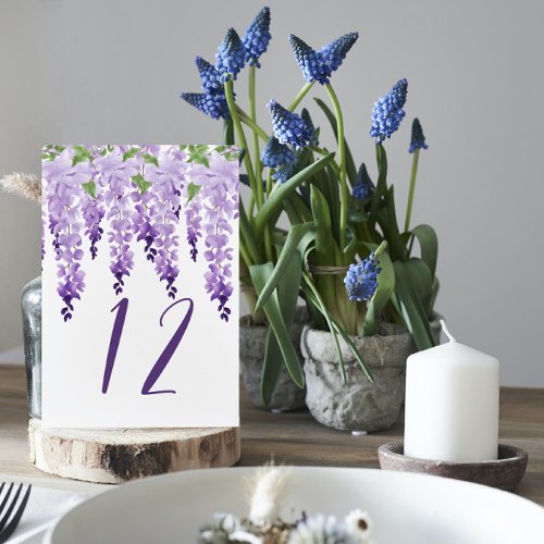 Watercolor Wisteria Personalized Table Number