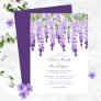 Watercolor Wisteria Purple Lilac Floral Wedding Invitation