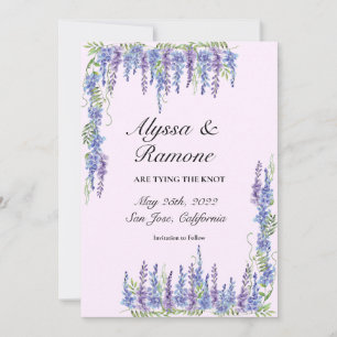 Watercolor Wisteria Purple Save the Date