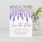 Watercolor Wisteria Save The Date (Standing Front)