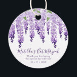 Watercolor Wisteria Thank You | Bat Mitzvah Favor Tags<br><div class="desc">This design features elegant watercolor wisteria flowers in soft lavender and purple with green leaves on a white background with your Bat Mitzvah thank you message and the date below. Personalize by editing the text in the text boxes. Designed for you by Evco Studio www.zazzle.com/store/evcostudio #batmitzvah ##party #thankyou #thanks #favortags...</div>