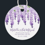 Watercolor Wisteria Thank You | Bat Mitzvah Favor Tags<br><div class="desc">This design features elegant watercolor wisteria flowers in soft lavender and purple with green leaves on a white background with your Bat Mitzvah thank you message and the date below. Personalize by editing the text in the text boxes. Designed for you by Evco Studio www.zazzle.com/store/evcostudio #batmitzvah ##party #thankyou #thanks #favortags...</div>