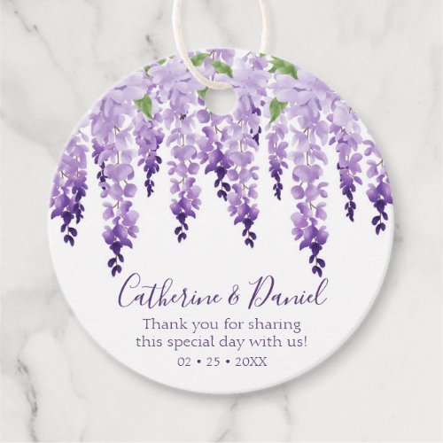 Watercolor Wisteria Thank You  Wedding Favor Tags