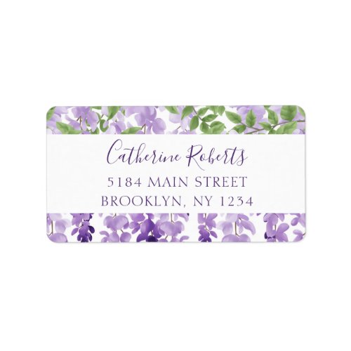 Watercolor Wisteria Wedding Address Label