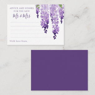 Watercolor Wisteria Wedding Advice Card